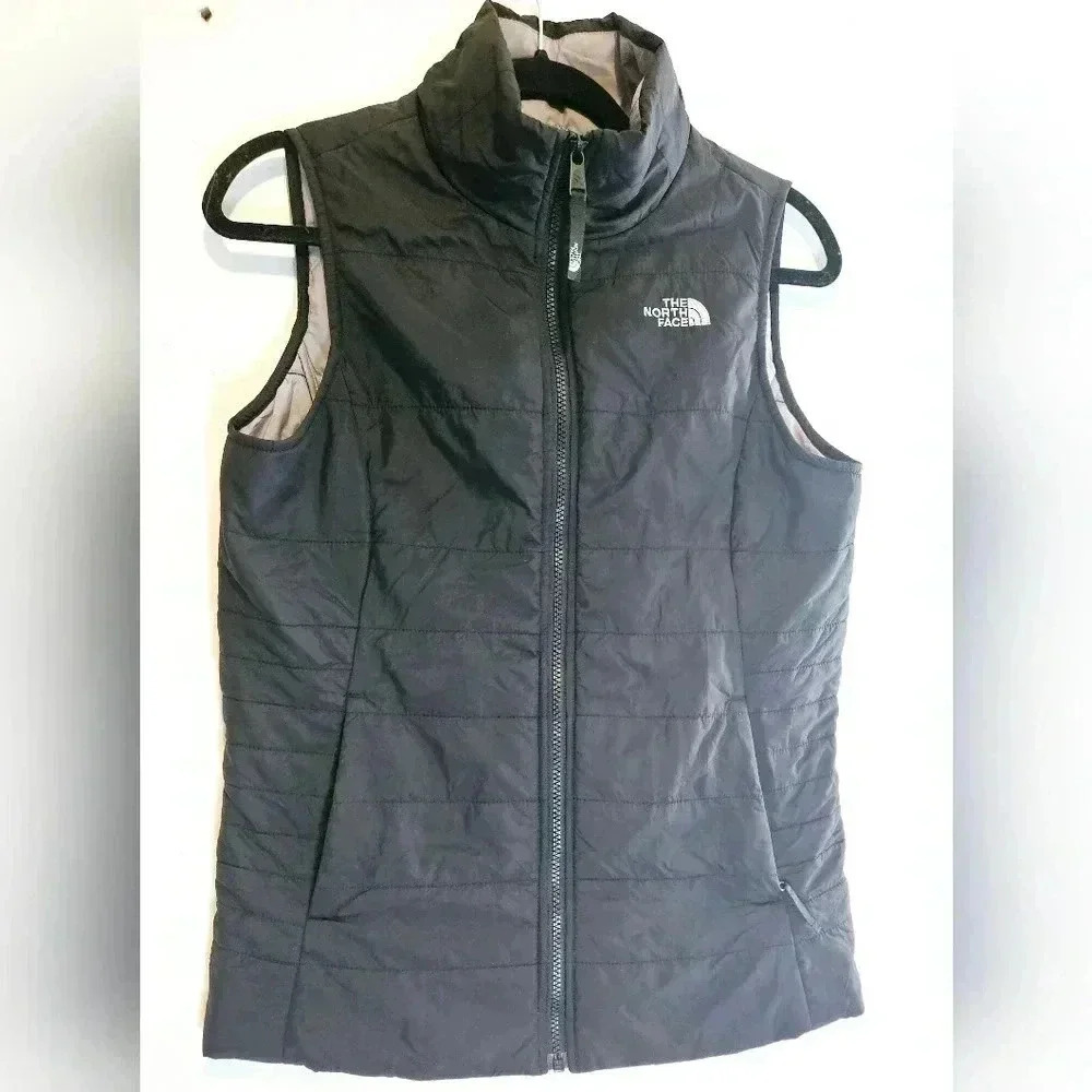 The Northface Quilted Puffer Down Vest Black Sz XL youth Sz M